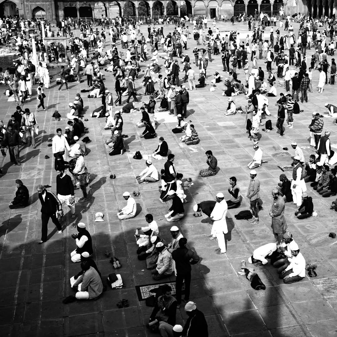 After the prayer, the courtyard scatters