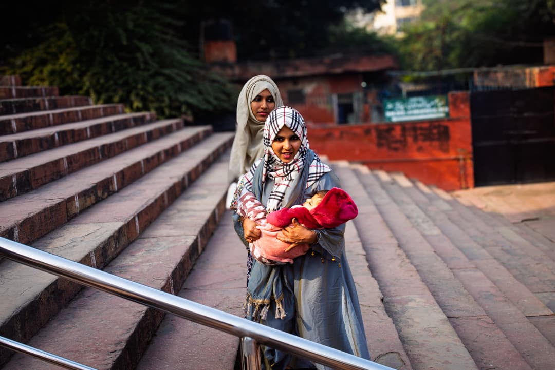 A daughter, carried up